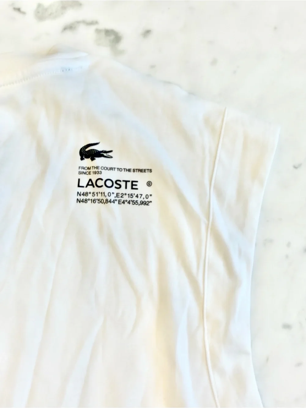 Lacoste White Sleeveless Logo Tennis Top Size Large - Picture 4 of 5